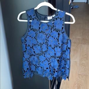 Blue/Black Lace Top
